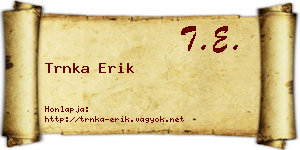 Trnka Erik névjegykártya